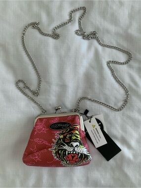 Ed Hardy NWT Red Tiger Kiss-Lock Mini Crossbody Bag Purse
